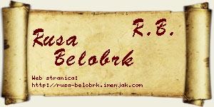 Rusa Belobrk vizit kartica